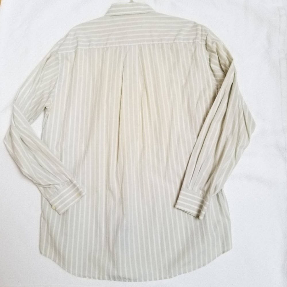 NAUTICA green white striped long sleeve shirt Neck 16.5 - Picture 5 of 7